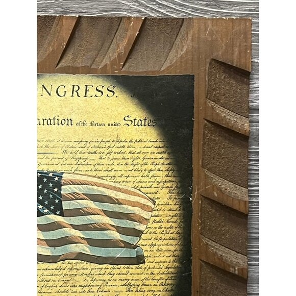 Vintage Declaration of Independence Wooden Plaque Primitive Sign Decoupage USA - Picture 6 of 7